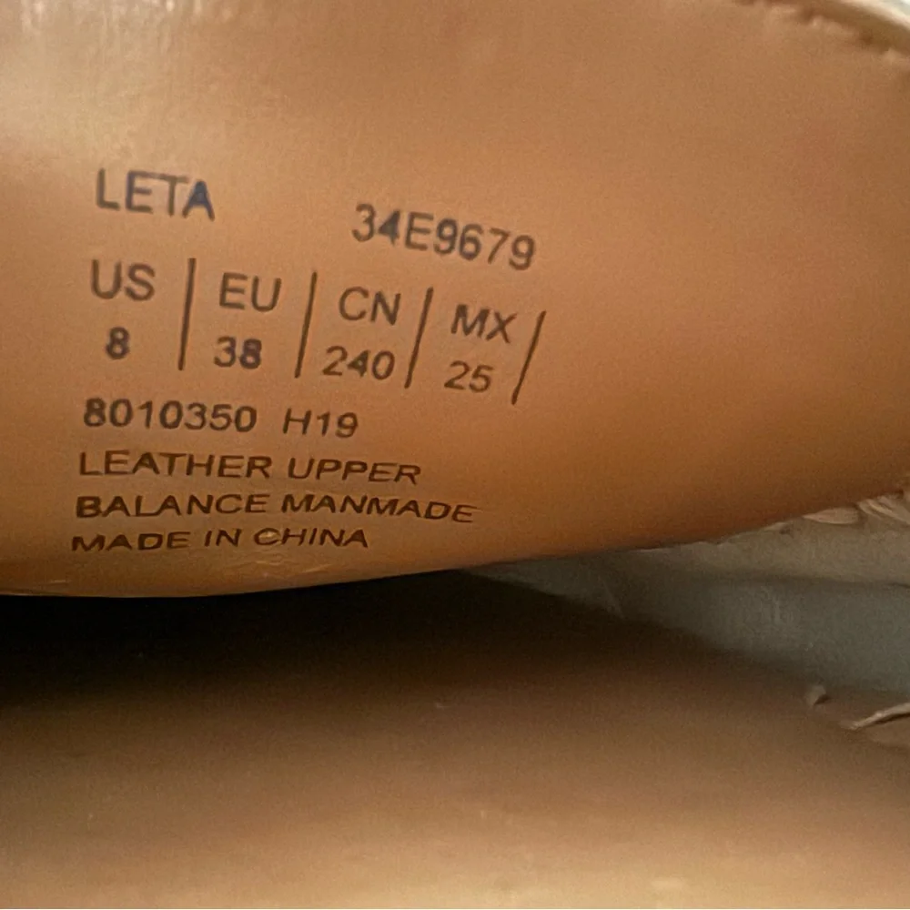 Calvin Klein Leta Cream Leather Flats Loafers Moccasin